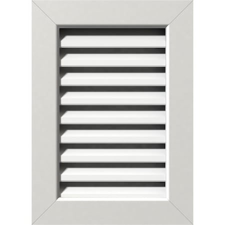 Vertical Gable Vent Functional, PVC Gable Vent W/ 1 X 4 Flat Trim Frame, 12W X 32H